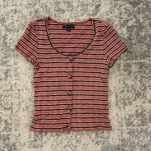 Small Striped American Eagle Crop Top